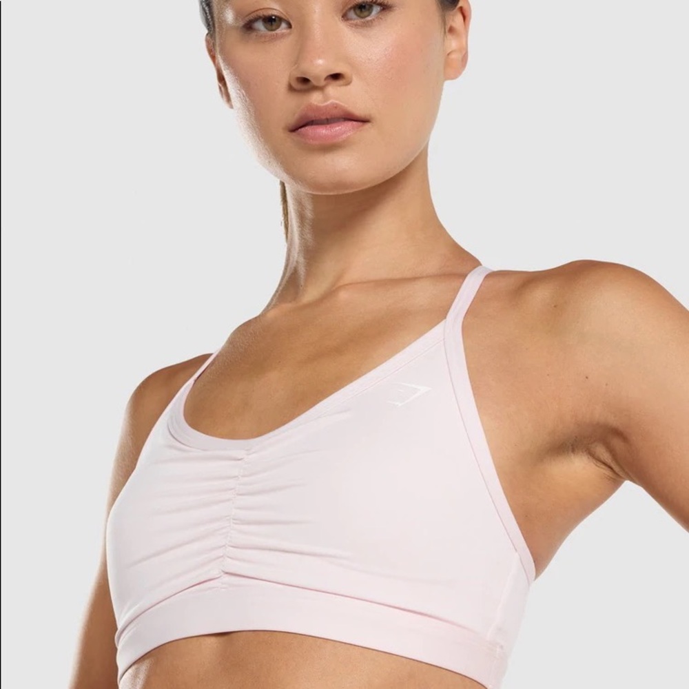 Gymshark CREAM ruched sports bra